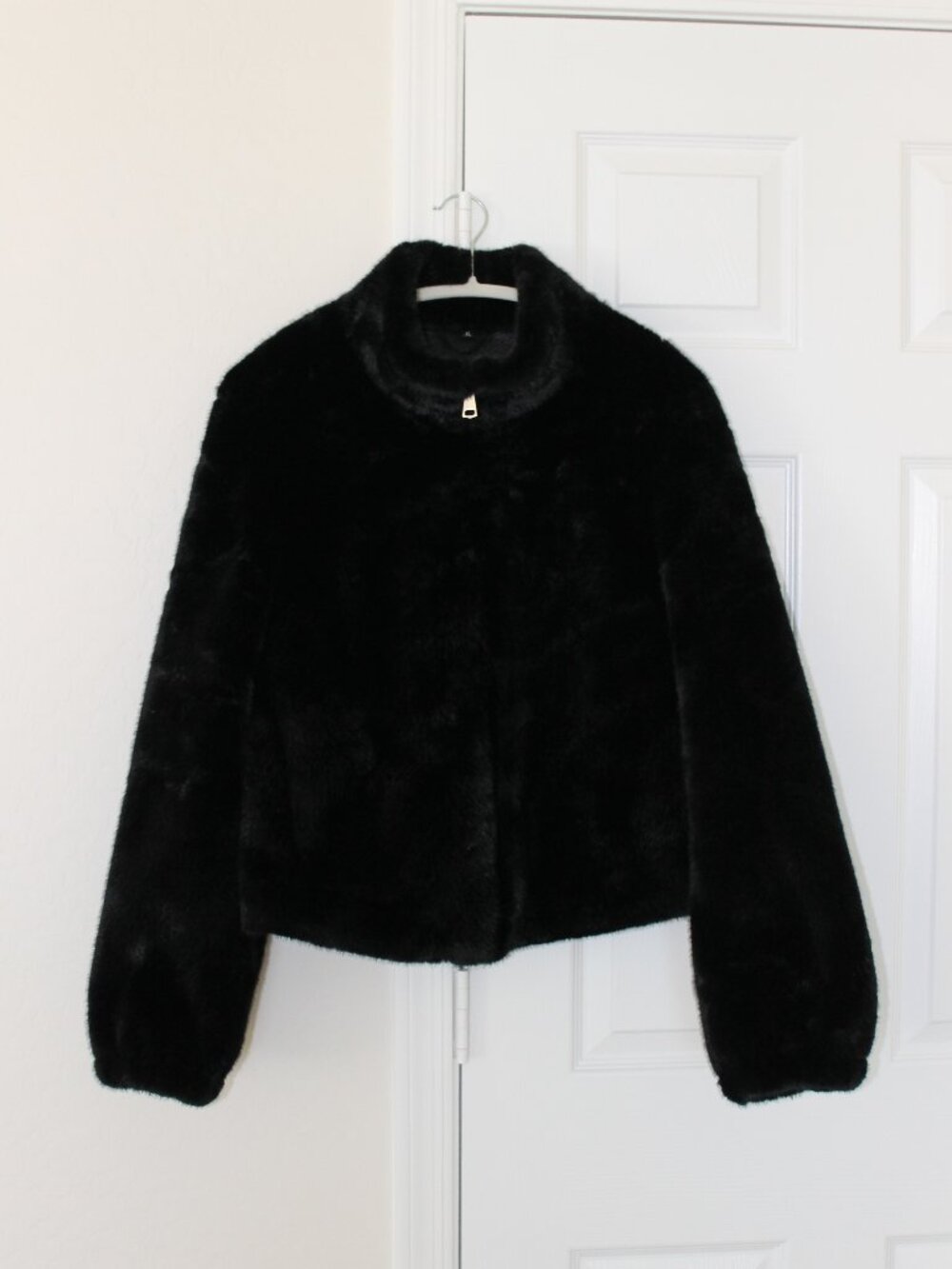 Black Faux Fur Coat Size XL